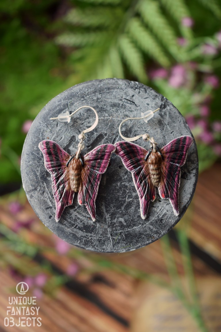 Kolczyki z rzeźbą motyla Marpesia zerynthia Kolczyki z rzeźbą motyla Marpesia zerynthia (Unique Fantasy Objects)