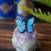 Regulowany pierścionek z motylem Morpho menelaus (Unique Fantasy Objects)